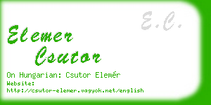 elemer csutor business card
